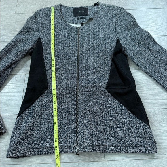 Maison Scotch Women's Blazer Jacket Full Zip Cotton Wool Blend Gray Black - Picture 7 of 8